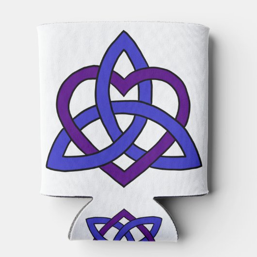 Keltische Hartknoop (Blauwe Paarse variant) Blikjeskoeler (Achterkant)