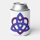 Keltische Hartknoop (Blauwe Paarse variant) Blikjeskoeler (Blikje Achterkant)