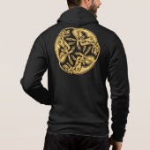 Keltische honden gouden traditionele sierkunst hoodie (Achterkant)