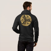 Keltische honden gouden traditionele sierkunst hoodie (Achterkant volledig)