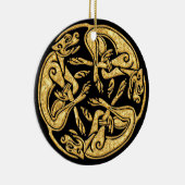 Keltische honden gouden traditionele sierkunst keramisch ornament (Rechts)