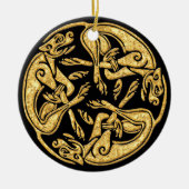 Keltische honden gouden traditionele sierkunst keramisch ornament (Voorkant)