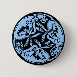 Keltische honden ronde button 5,7 cm