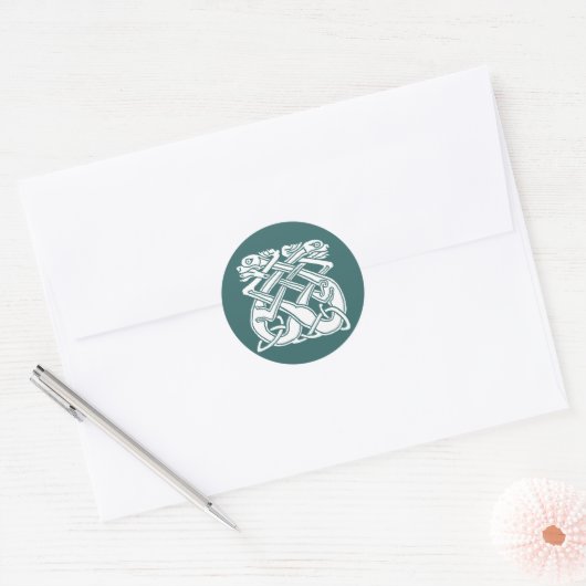 Keltische honden ronde sticker (Envelop)