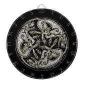 Keltische honden traditioneel siergoud en zilver dartbord (Voorkant)