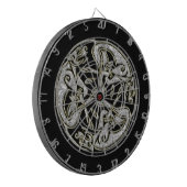 Keltische honden traditioneel siergoud en zilver dartbord (Voorkant Links)