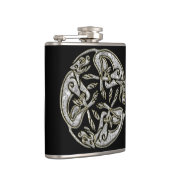 Keltische honden traditioneel siergoud en zilver heupfles (Rechts)