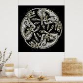 Keltische honden traditioneel siergoud en zilver poster (Keuken)