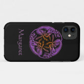 Keltische honden traditioneel versierd in paars, o Case-Mate iPhone case (Achterkant (horizontaal))