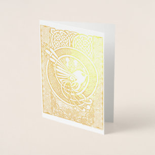 Keltische Hummingbird (blanco binnenin) Folie Kaarten