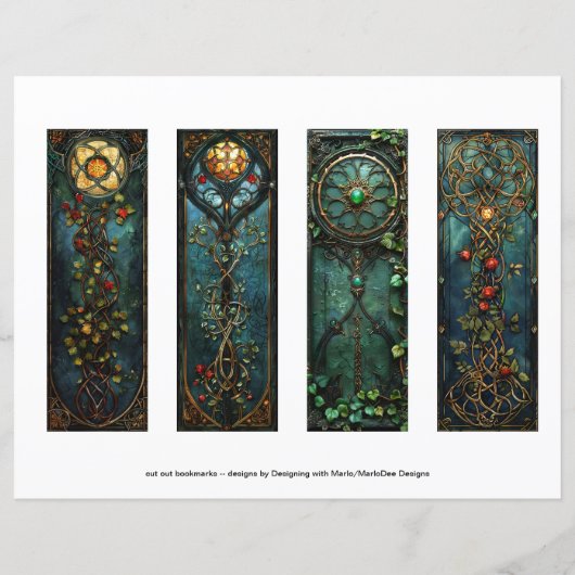 Keltische Ierse Bladwijzer, Fantasy Bladwijzer s8 (Achterkant)