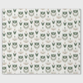 Keltische Ierse Floral Botanical Green Beige Cadeaupapier (Vlak)