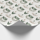 Keltische Ierse Floral Botanical Green Beige Cadeaupapier (Hoek)