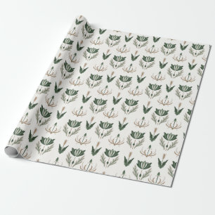 Keltische Ierse Floral botanisch groene beige Cadeaupapier