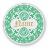 Keltische Ierse gepersonaliseerde naam Sjabloon Sticker (Voorkant)