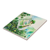 Keltische Ierse Harp Art Tegel Tegeltje (Zijkant)