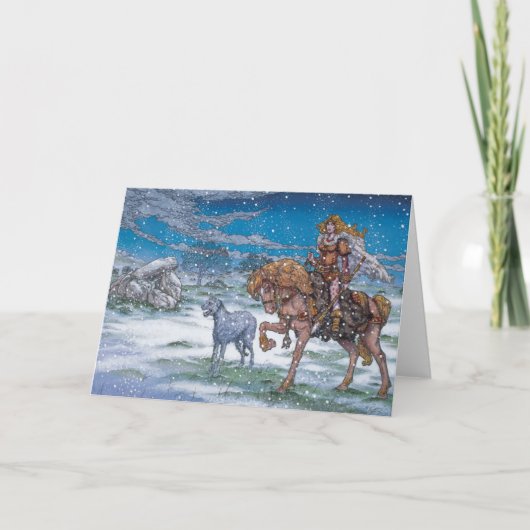 Keltische Ierse kerst Kaart Finnchoem (Voorkant)