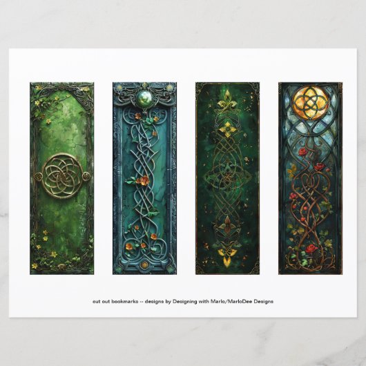 Keltische Ierse knoop Bladwijzer, Fantasy Bladwijz (Achterkant)