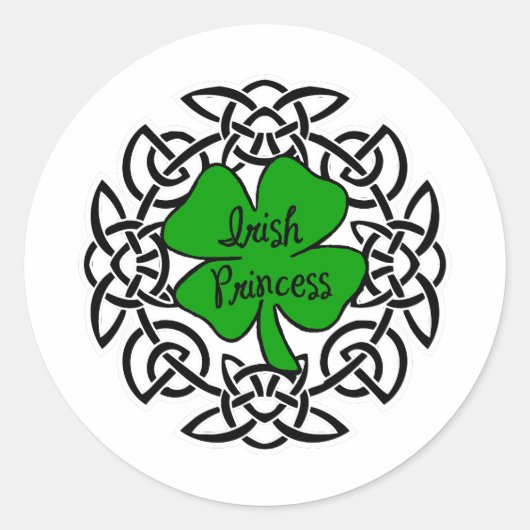 Keltische Ierse prinses Ronde Sticker (Voorkant)
