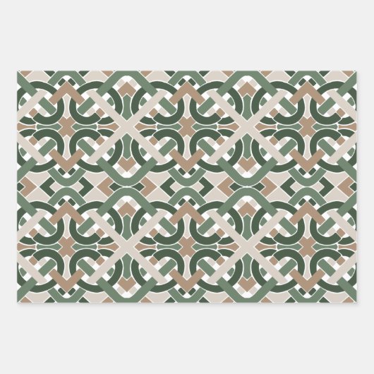 Keltische IRISH-bladeren en niet-groene bruine bei Inpakpapier Vel (Voorkant 3)