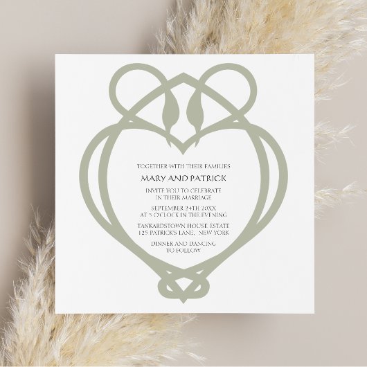 Keltische Irish Swan Love Knot Wedding Invitation Kaart
