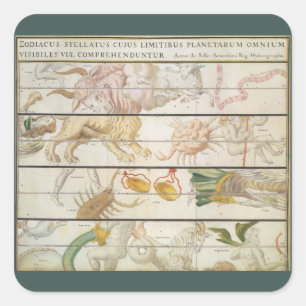  Keltische Kaart, Astronomie door John Seller Vierkante Sticker