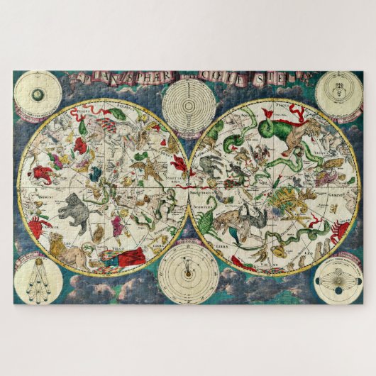 Keltische kaart van de Constellaties 1670 Legpuzzel (Horizontaal)