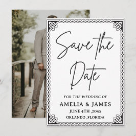 Keltische kader trouwkaart "Save the Date"