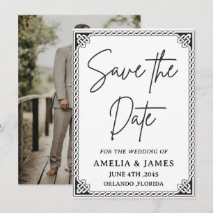 Keltische kader trouwkaart "Save the Date"