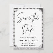 Keltische kader trouwkaart "Save the Date" (Voorkant)