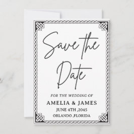 Keltische kader trouwkaart "Save the Date"