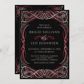 Keltische kalligrafie bruiloft uitnodiging (Voorkant / Achterkant)