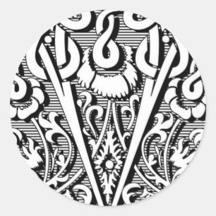 Keltische kalligrafie Renaissance monogram letter  Ronde Sticker
