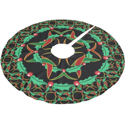 Keltische kerst Holly Wreath Pattern Kerstboom Rok (Gekanteld)