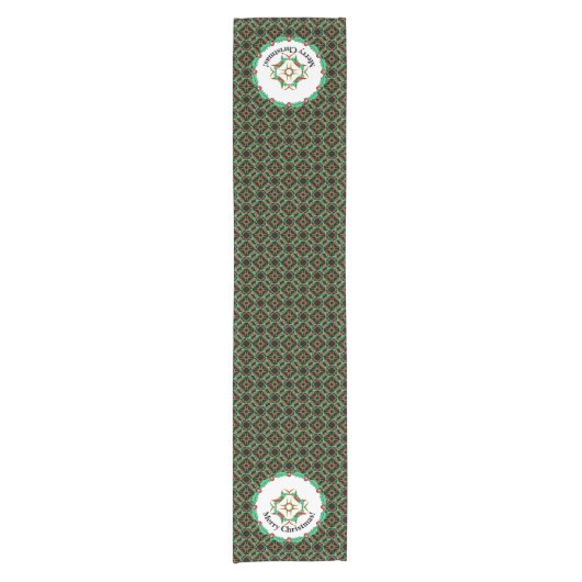 Keltische kerst Holly Wreath Pattern Korte Tafelloper (Voorkant)