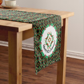 Keltische kerst Holly Wreath Pattern Korte Tafelloper (Voorbeeld)