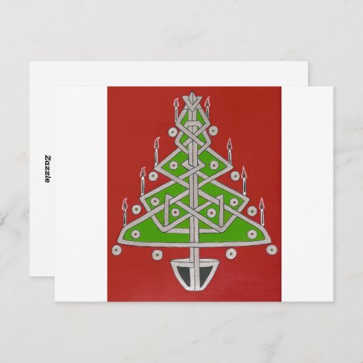 Keltische Kerstboom Feestdagenkaart (Voorkant / Achterkant)