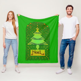 Keltische kerstboom fleece deken