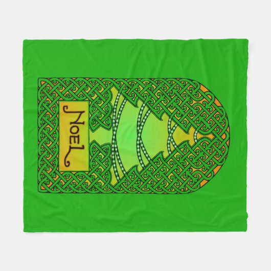 Keltische kerstboom fleece deken (Voorkant (Horizontaal))