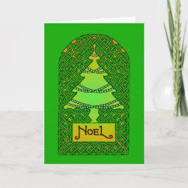 Keltische kerstboom - groen feestdagen kaart