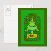 Keltische kerstboom - groen feestdagenkaart (Voorkant / Achterkant)