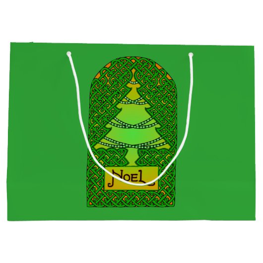 Keltische kerstboom groot cadeauzakje (Achterkant)