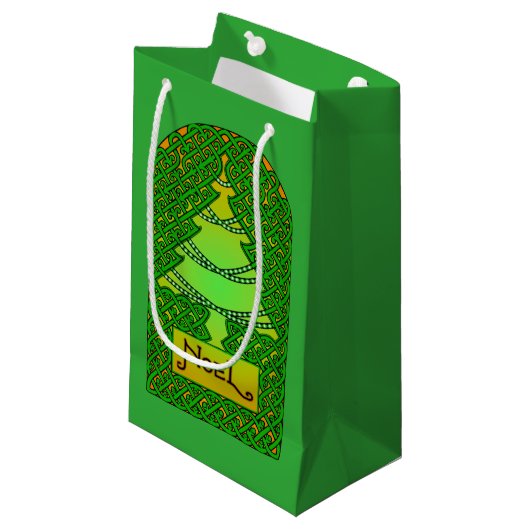 Keltische kerstboom klein cadeauzakje (Voorkant Gekanteld)