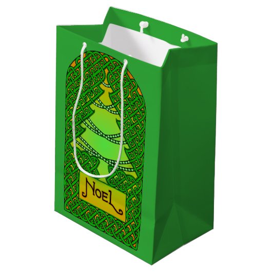Keltische kerstboom medium cadeauzakje (Achterkant Gekanteld)
