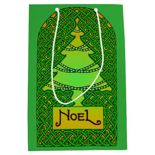 Keltische kerstboom medium cadeauzakje (Voorkant)