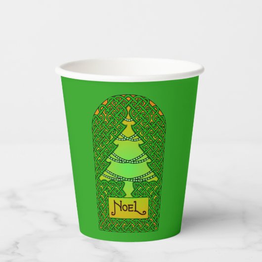 Keltische kerstboom papieren bekers (Voorkant)
