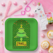 Keltische kerstboom papieren bordje (Feest)