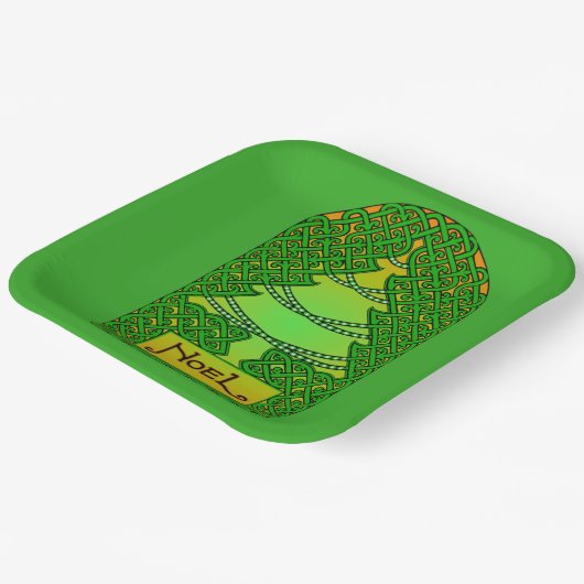 Keltische kerstboom papieren bordje (Gebogen)