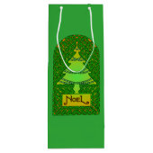 Keltische kerstboom wijn cadeautas (Achterkant)