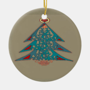 Keltische kerstboomversiering keramisch ornament